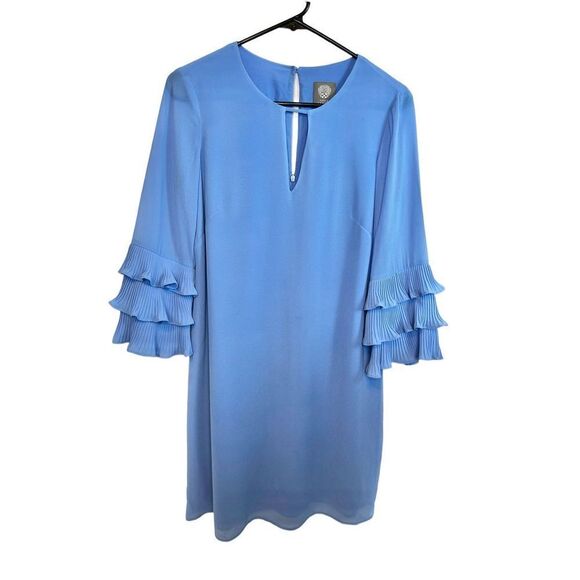 Vince Camuto Women's Pleated Sleeve Float Shift Dress *NOTE DEFECT in pic - SZ 4 - Picture 14 of 14